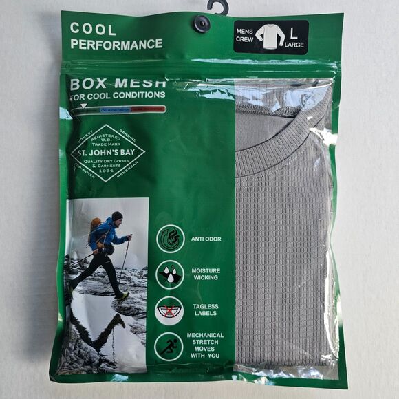 St.John's Bay Cool Performance Crew Gray Men's Size Large - Picture 1 of 6